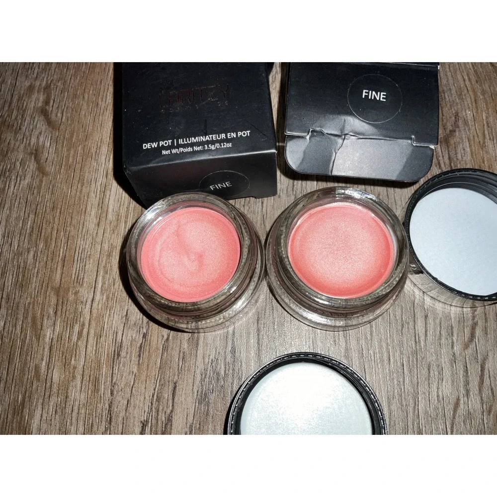 Laritzy Dew Pot Set of 2 Fine Cream Illuminator Shimmer Highlighter Glow